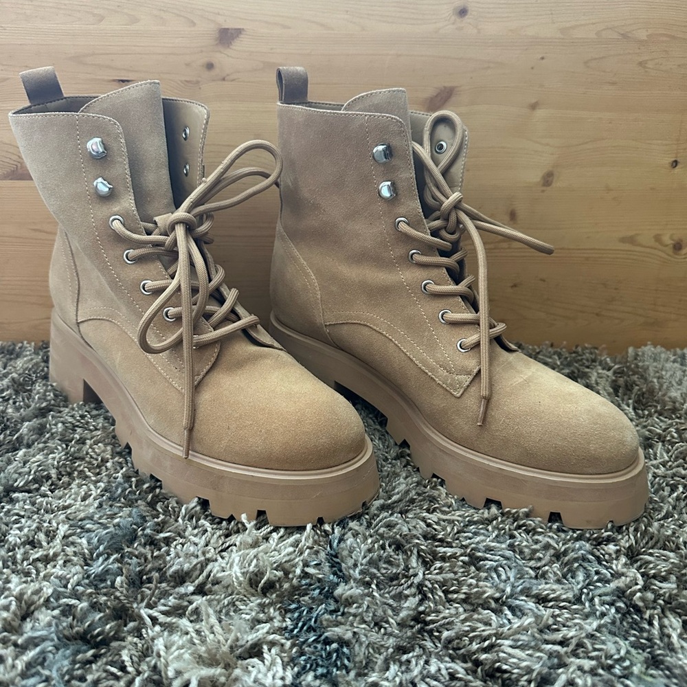 Women's Tan Mark Fisher LTD Lucien Combat Boots